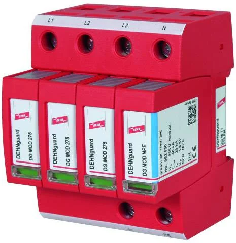 DEHN DG M TT 275 FM, modularer Überspannungsableiter Typ 2, vierpolig, Schaltung 3+1 für TT und TN-S
