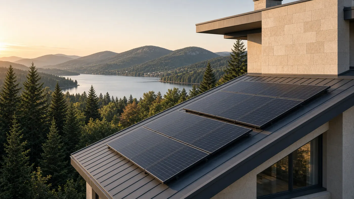 Photovoltaikanlage auf einem Hausdach in Kärnten